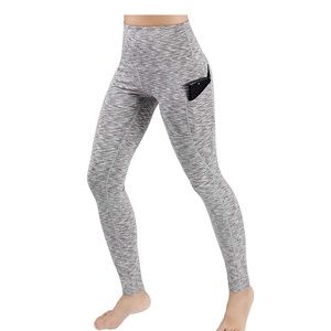Women's Power Flex Yoga Pants Leggings Gray Color